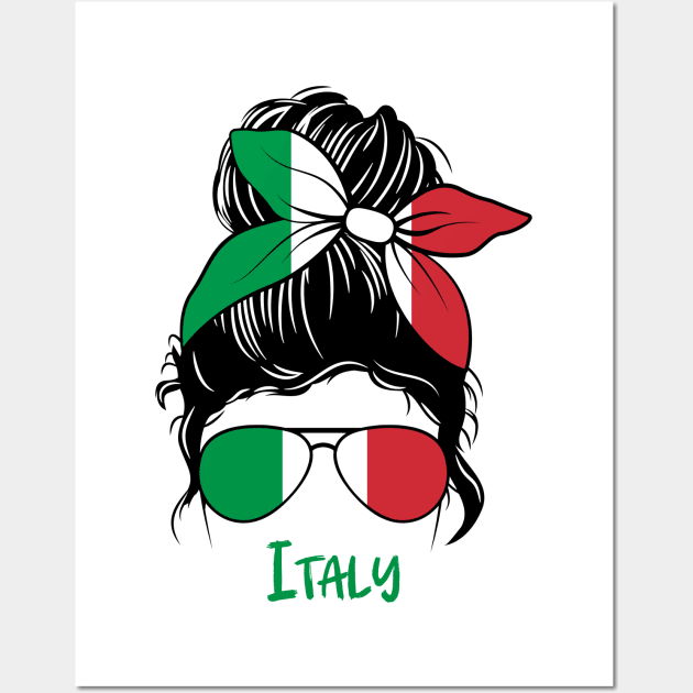 Italian  Girl, Italian  girlfriend, Italy Messy bun, Italia Wall Art by JayD World